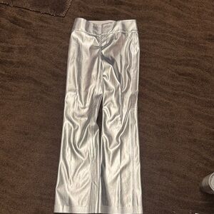 Alice and Olivia vegan leather Silver Trouser